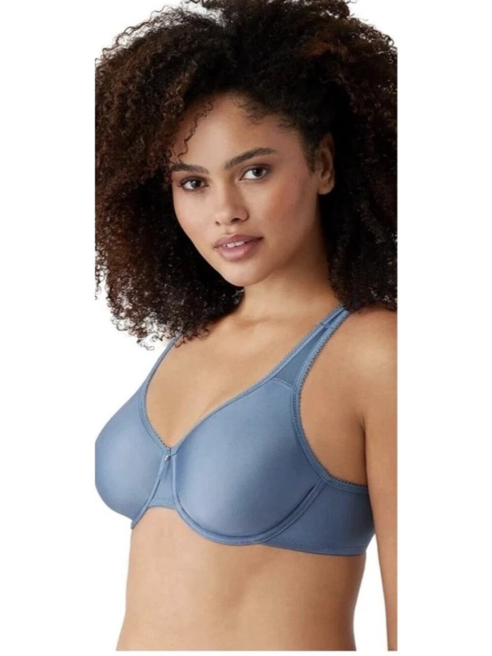 Wacoal 42D Blue Basic Beauty Unlined Underwire Full Coverage Bra 855192 NEW $58